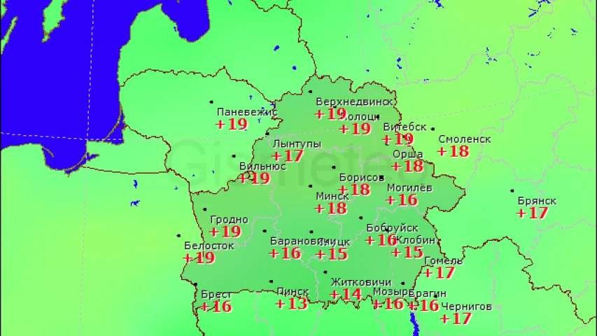 У сераду ў Беларусі чакаецца да 23 градусаў цяпла