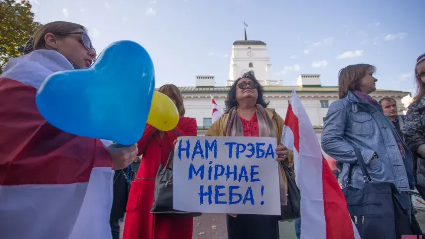 Акцыя супраць расійскай ваеннай базы ў Мінску ― фотарэпартаж