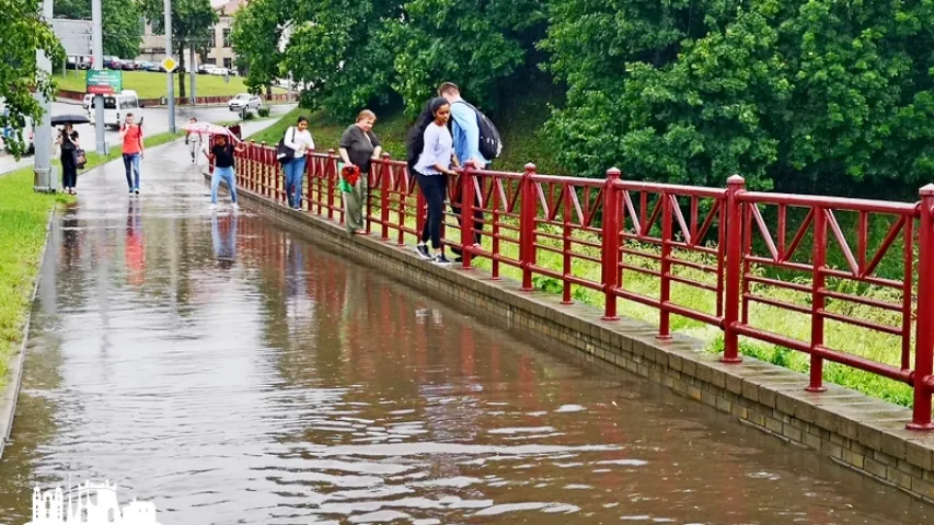 Залева затапіла цэнтр Гродна (фота, відэа)